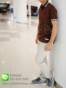 เสื้อโปโล BIZBEAR สีน้ำตาล